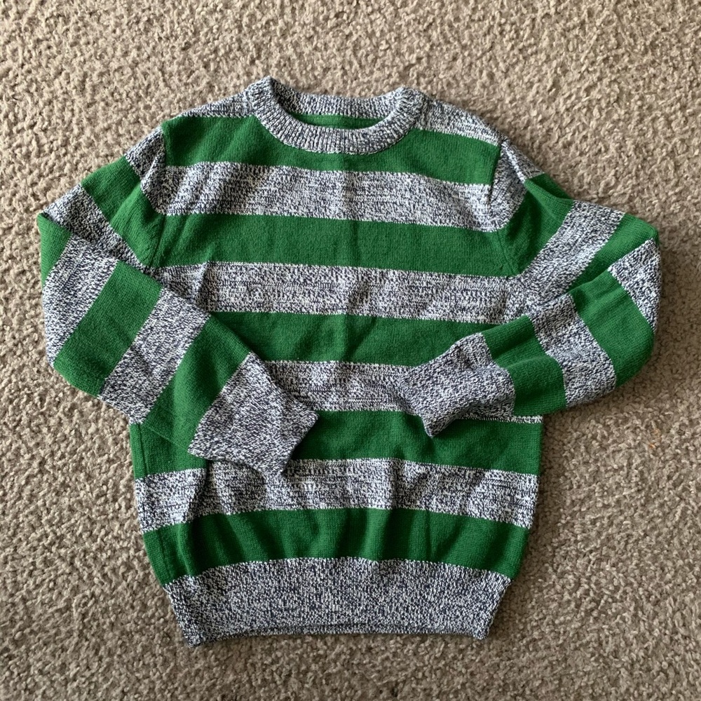 Cat & Jack Green Striped Sweater